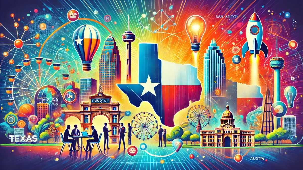 Showcasing the startup ecosystem in Texas, highlighting the four major cities_ Houston, Dallas, San Antonio - www.TexasStartupInsider.com