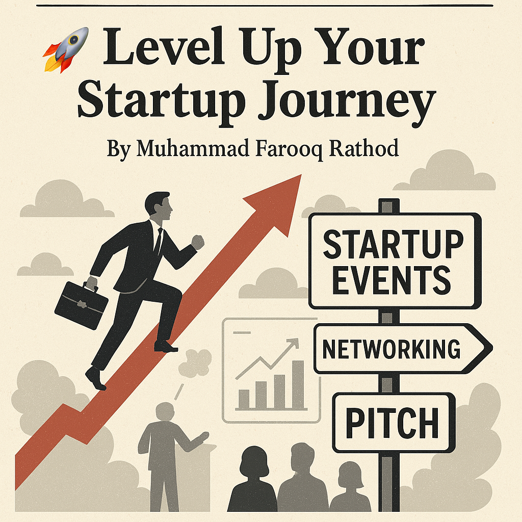 Newspaper article titled Level Up Your Startup Journey by Muhammad Farooq Rathod. Texas Startup Insider